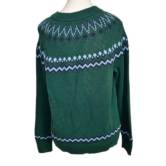 Style & Co. Green and Purple Patterned Crewneck Sweater - Picture 2 of 11
